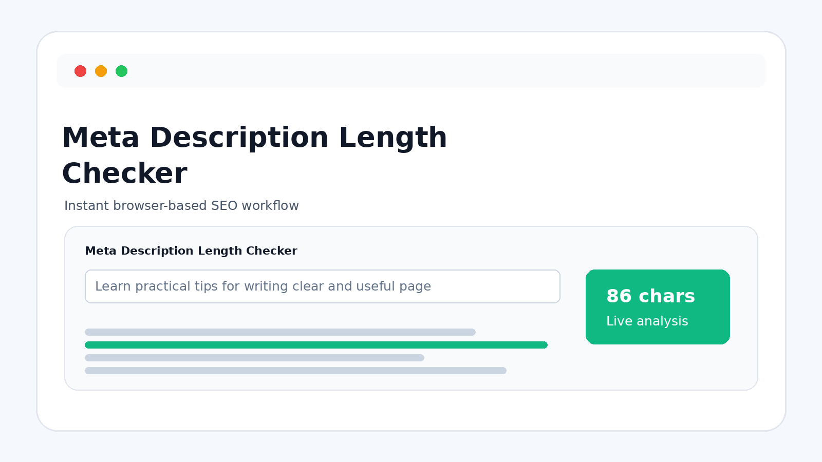 Meta Description Length Checker: Write Clear, Useful Search Snippets